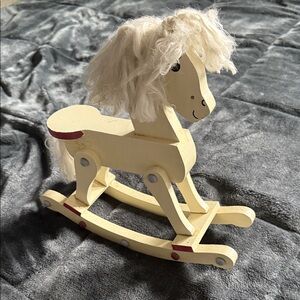 Vintage Cream Rocking Horse Toy